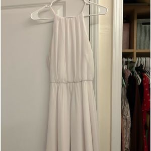 Francesca’s White, High neck, silk short dress